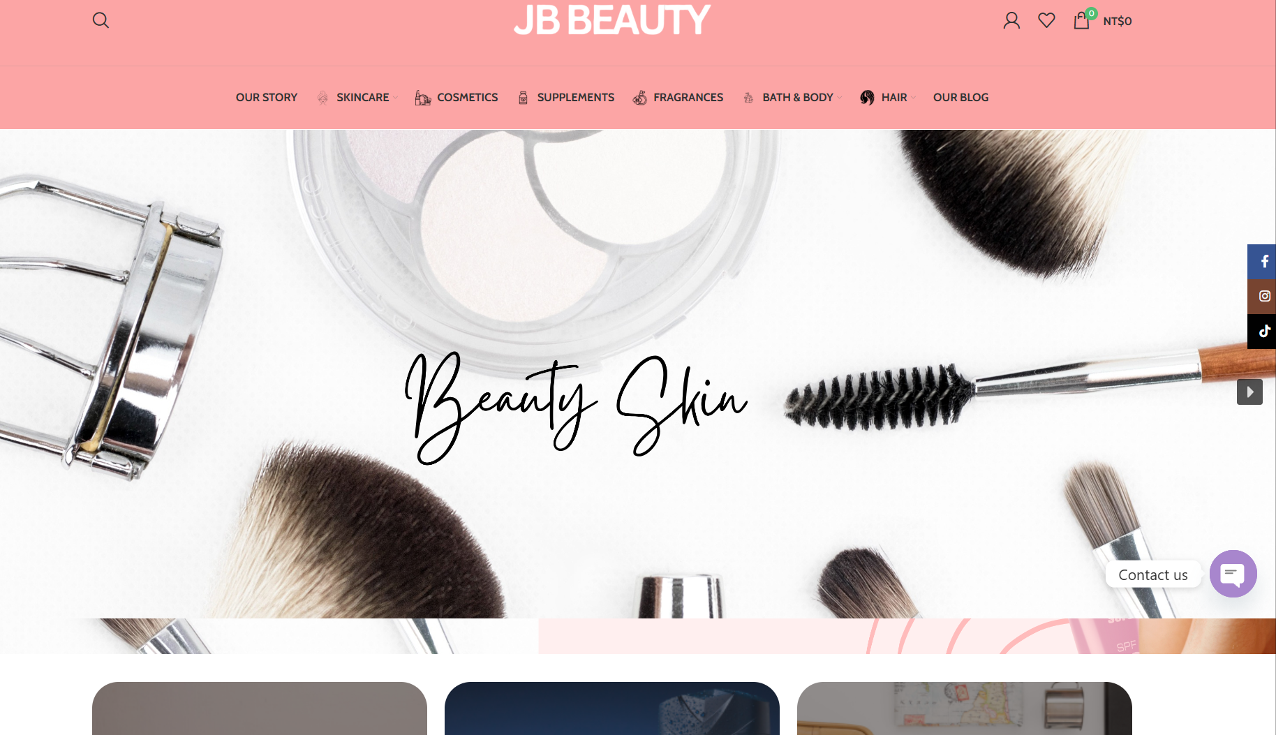 JB Beauty skincare WooCommerce online store Taiwan Web Designs Taiwan